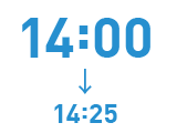 14:00→14:25